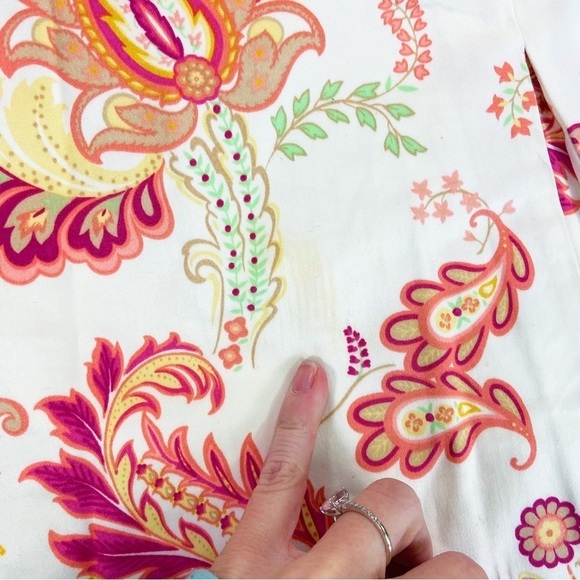 George Designs by Mark Eisen white paisley pleated multicolored a line skirt - Picture 3 of 9